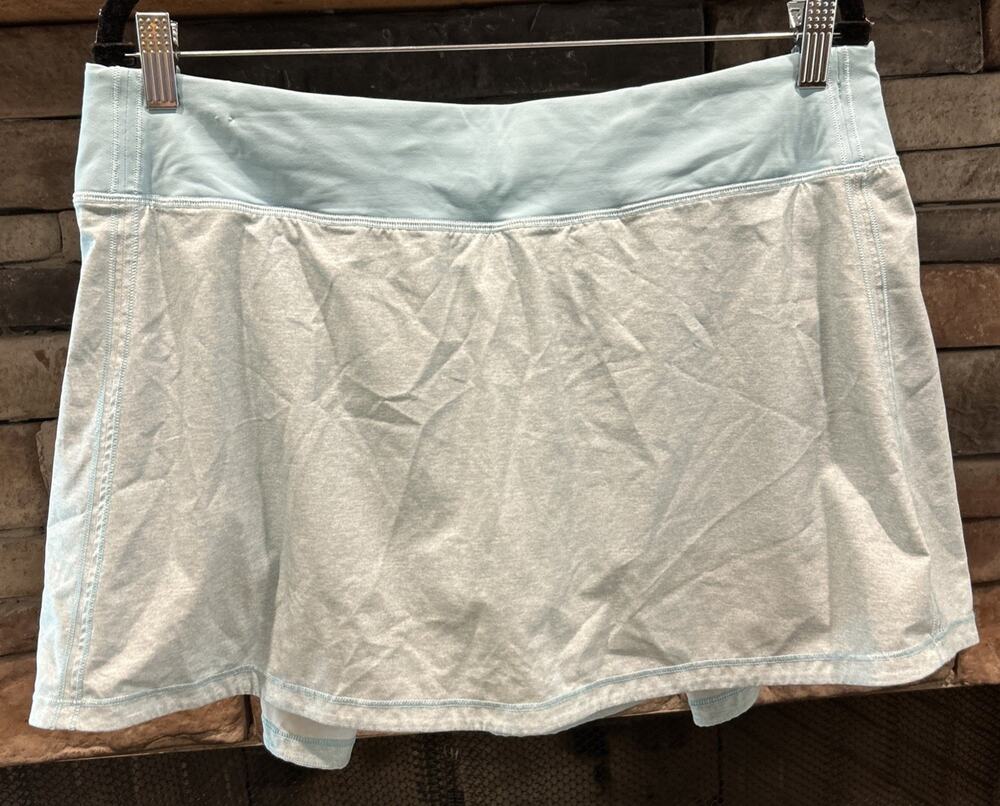 Women’s LULULEMON Seafoam Green Pace Rival Mid Rise Skirt Skort Size 12 *A7